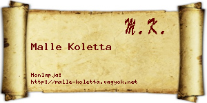 Malle Koletta névjegykártya